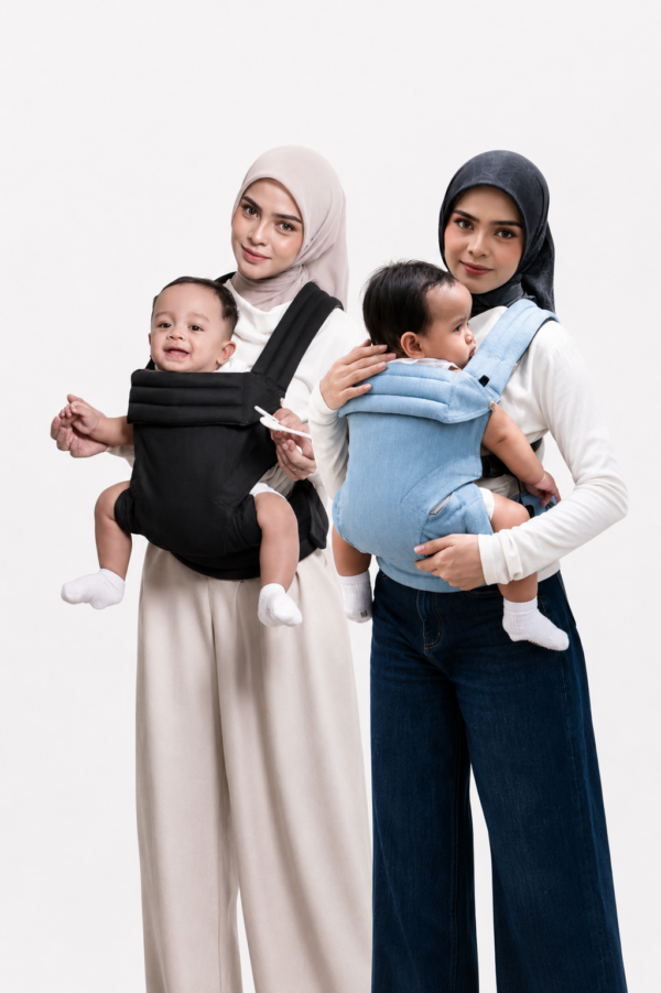 Elite Reversible Baby Carrier – Denim Light / Black