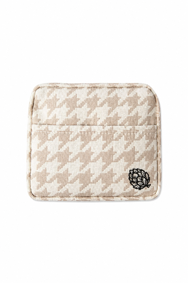 Detachable Mini Pouch Houndstooth Beige