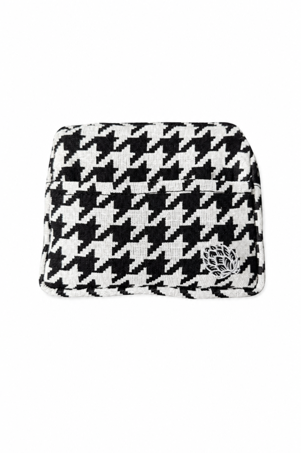 Detachable Mini Pouch Houndstooth Black and White