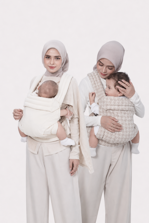 Elite Reversible Baby Carrier – Houndstooth Beige / Ivory